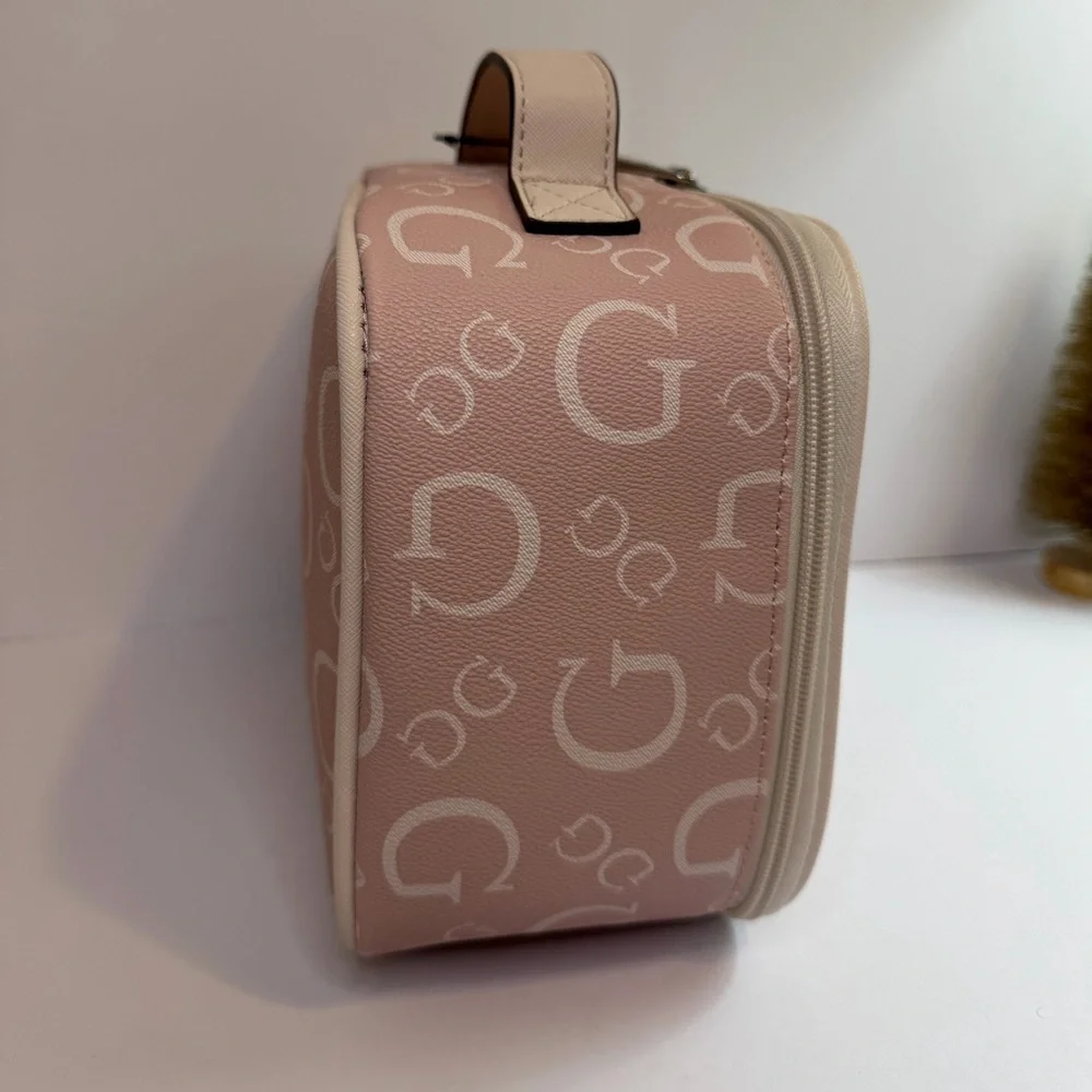 GUESS Pink Monogram Travel Case / Vanity Cosmetic Bag